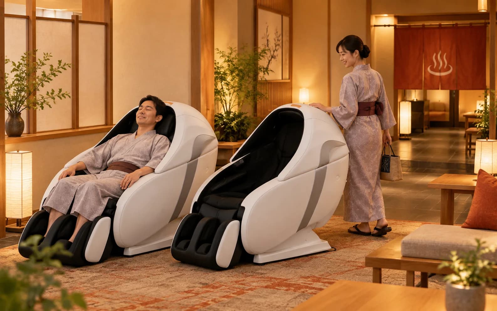 ホテル・旅館へのマッサージチェア導入イメージ